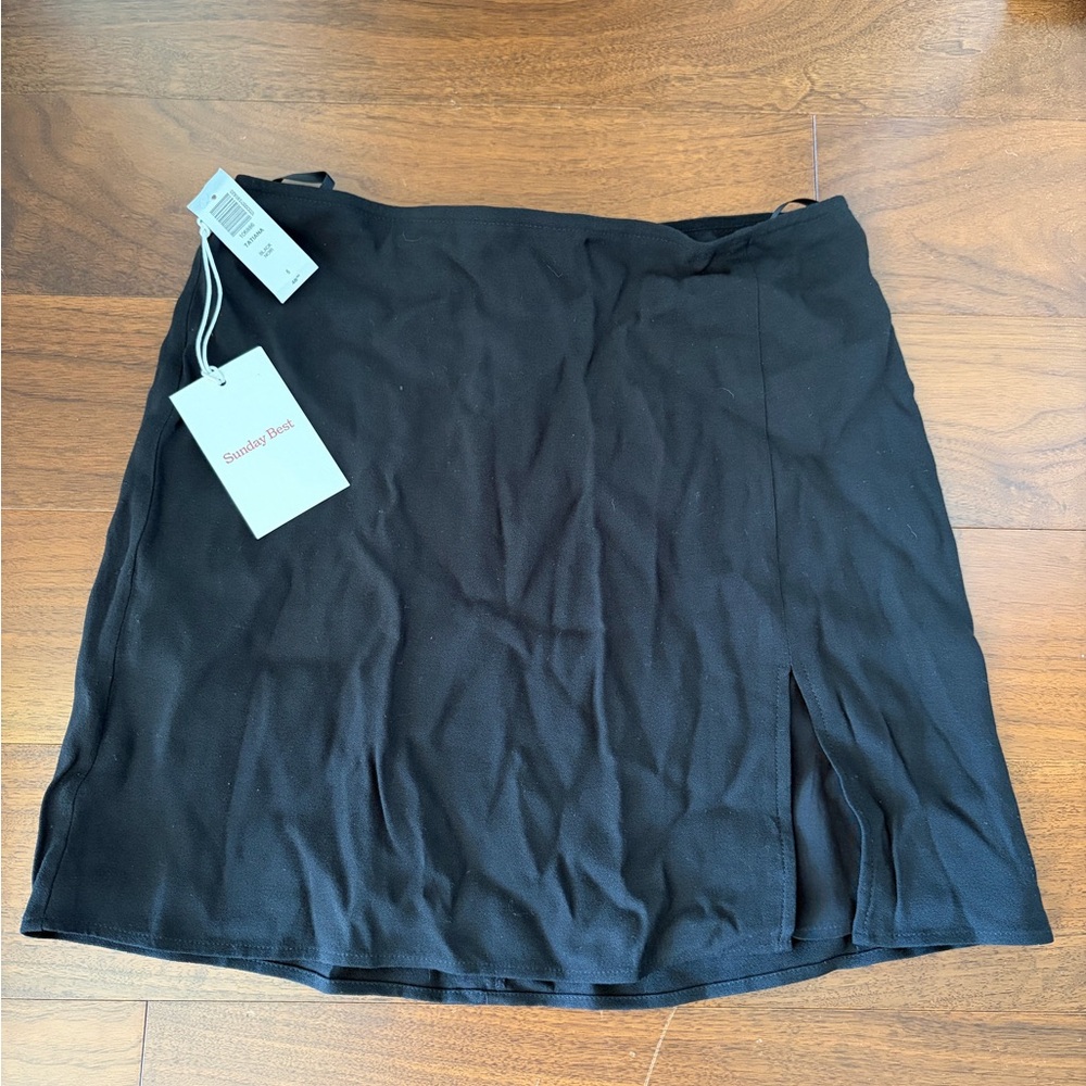 Sunday Best Black Mini Skirt with Side Slit